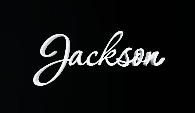 3D printed name Jackson